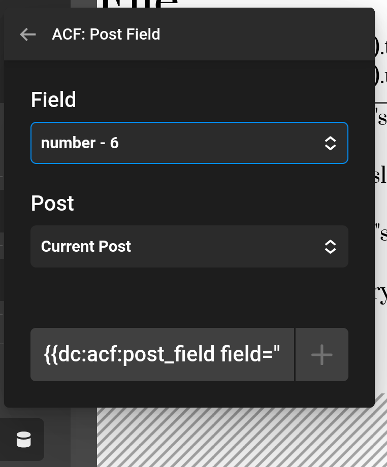 ACF Post Field Settings