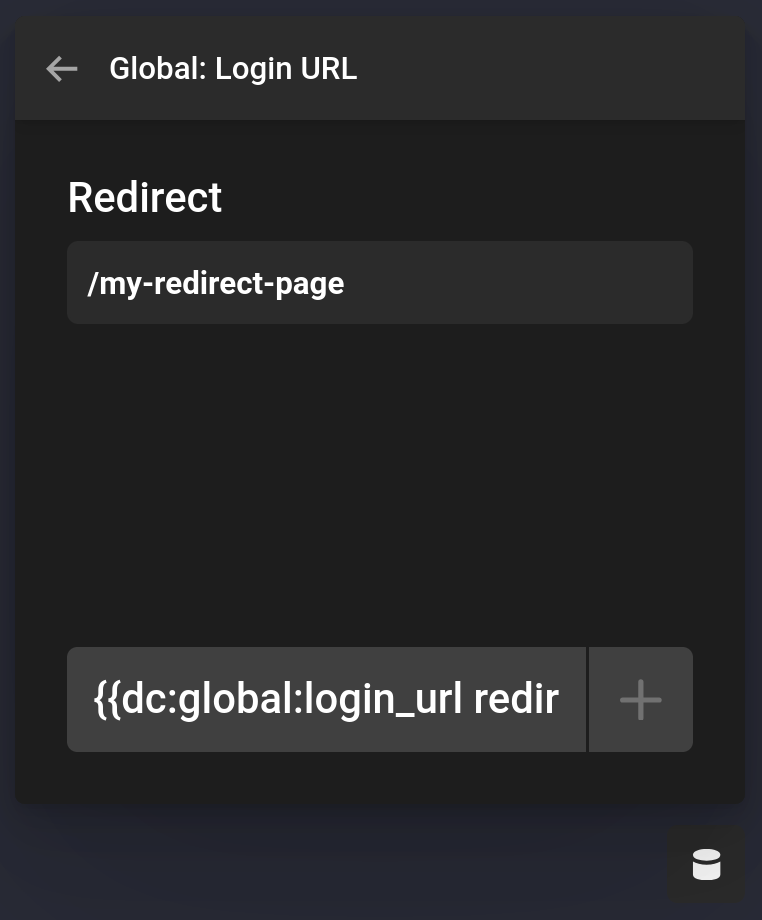 Global Login URL Dynamic Content