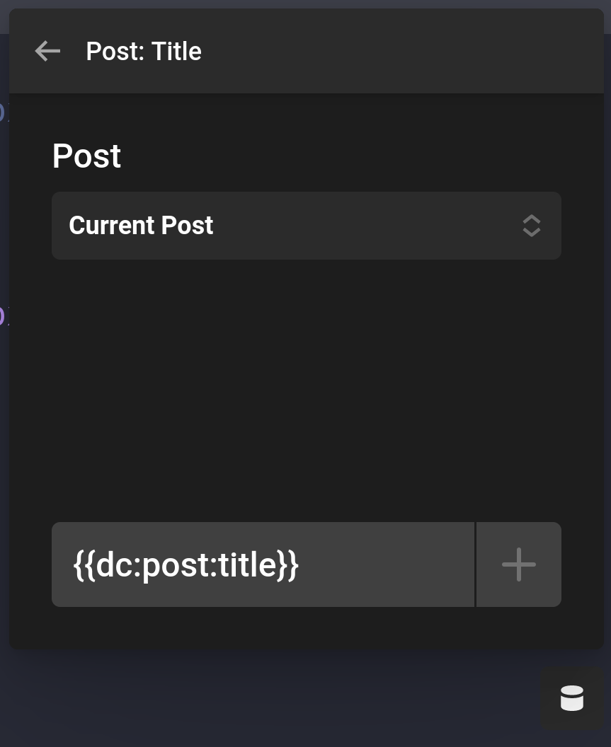 Post Title Dynamic Content UI