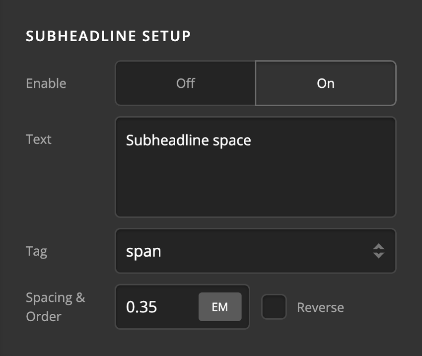 Card Front Content Subheadline Setup