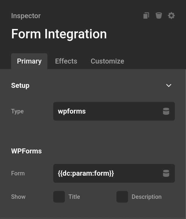 Form Integration with Parameters