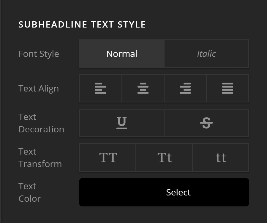 Subheadline Text Style