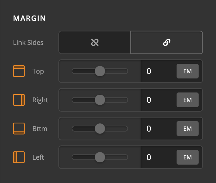 Icon Element Setup Margin