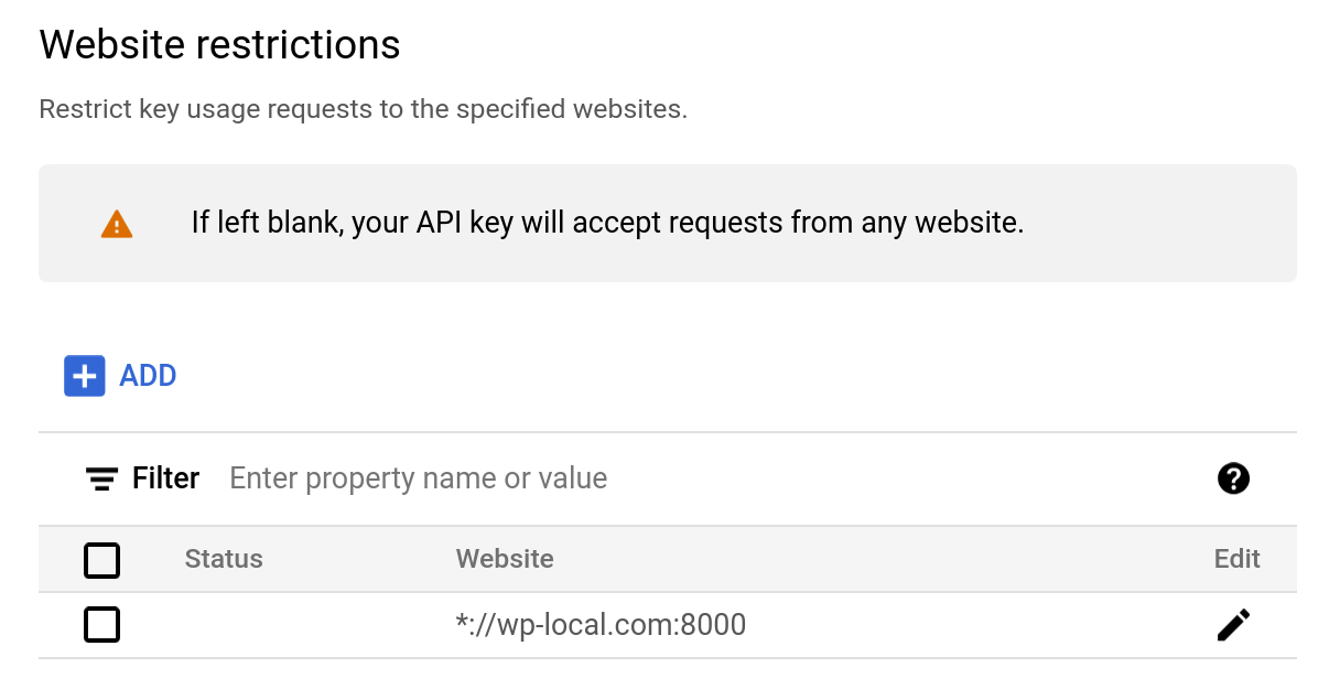 Website Restriction Example