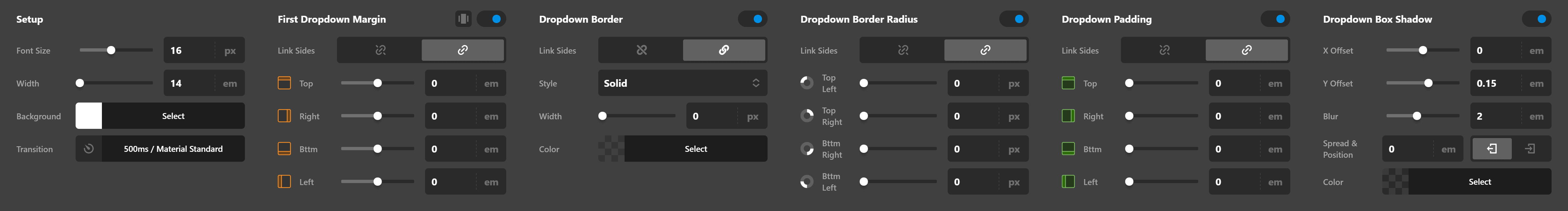 Navigation Dropdown Items