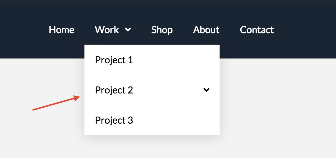 Navigation Inline Dropdown Example