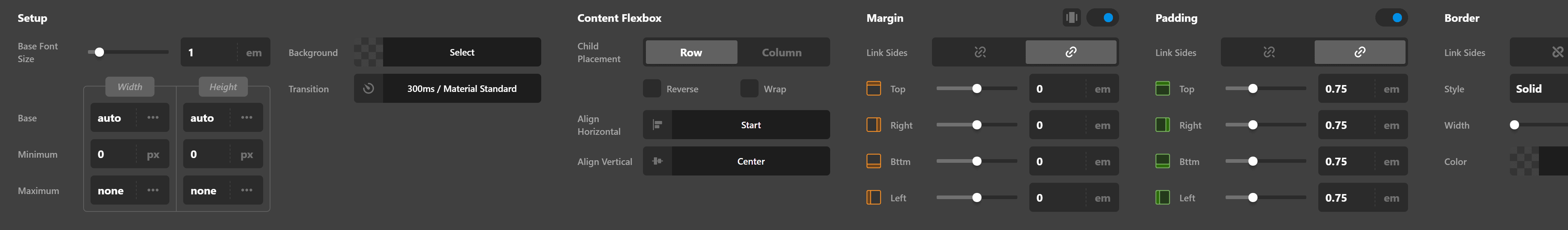 Navigation Inline Sub Links Setup