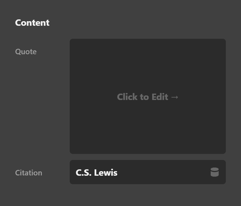 Quote Content Settings