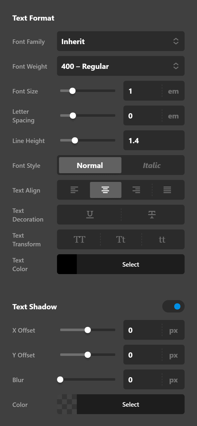 Quote Text Settings