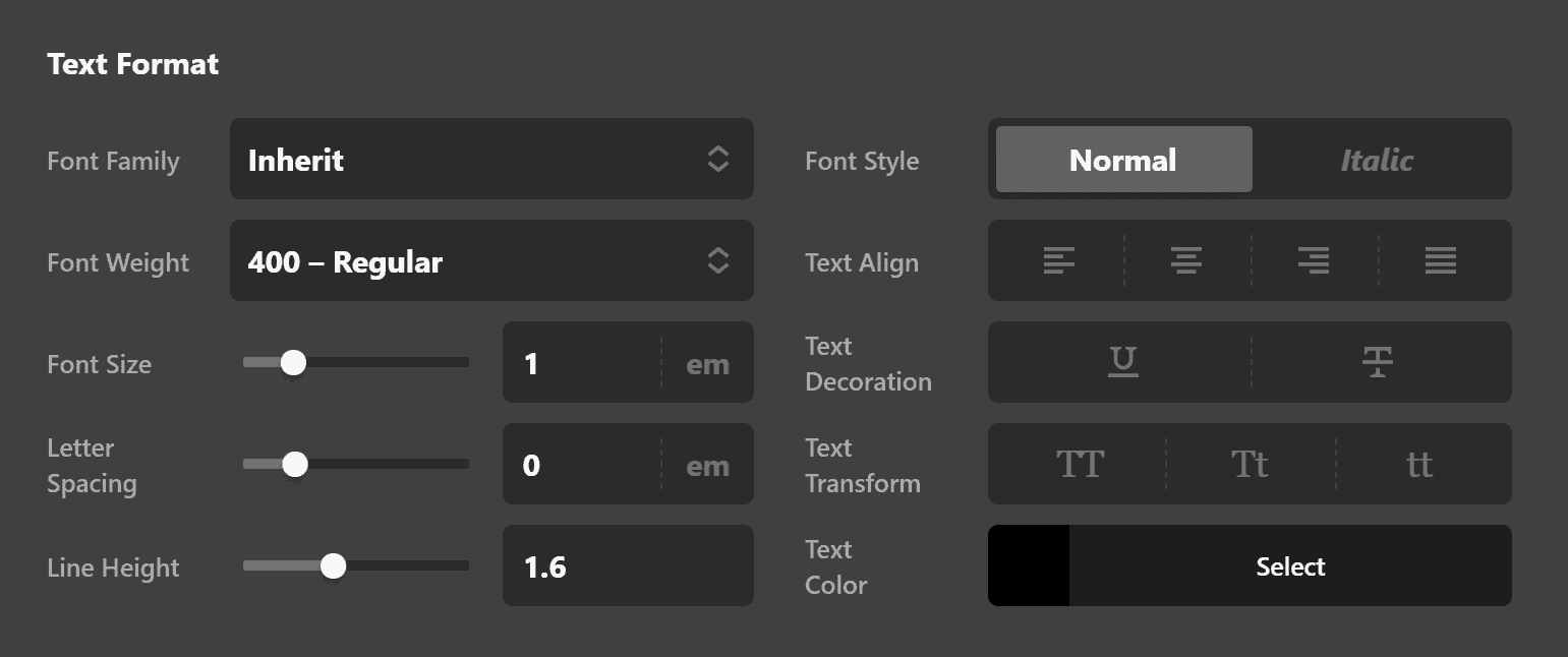 Rating Element Text Format