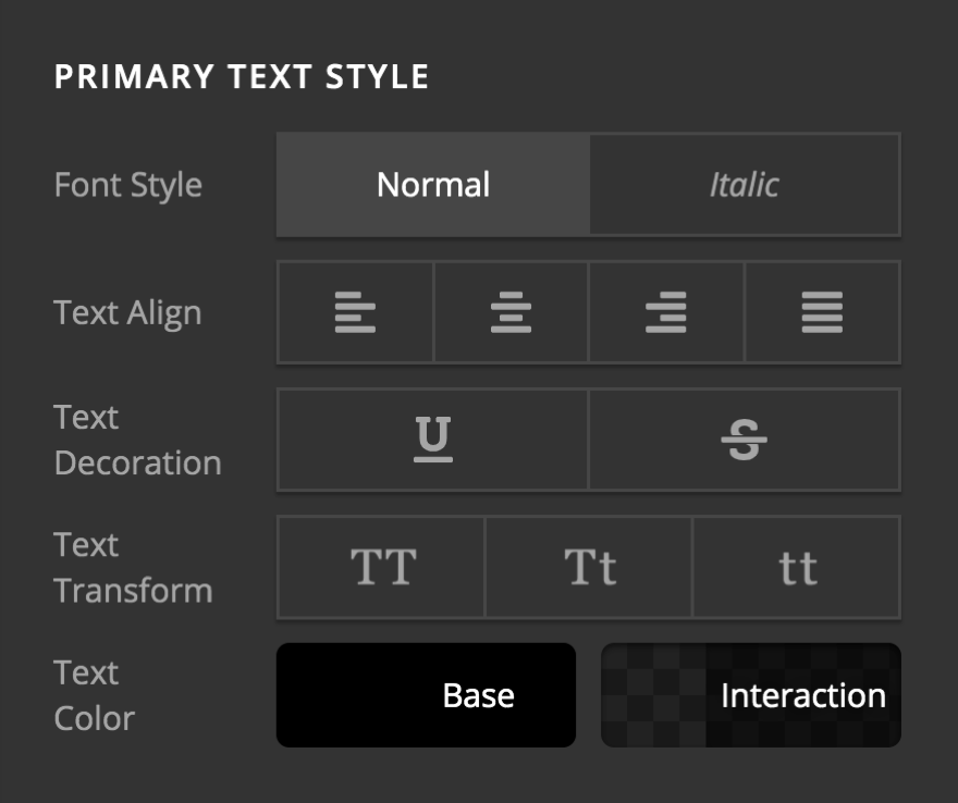 Social Primary Text Style
