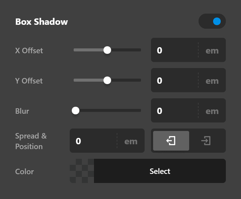 Testimonial Element Setup Box Shadow