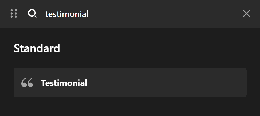 Testimonial Element Add