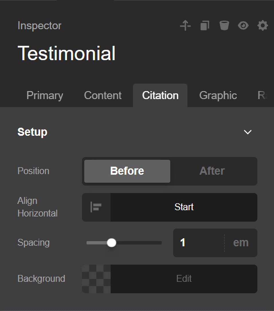 Testimonial Element Setup