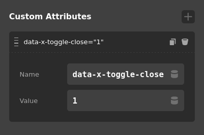 Off Canvas Custom Attributes