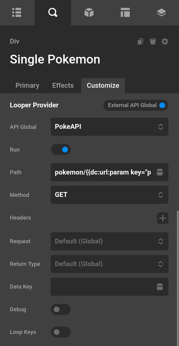 External API Global Endpoint Looper