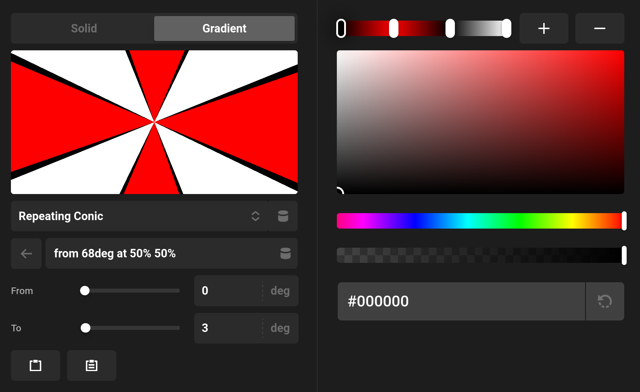 Gradient that looks like an umbrella