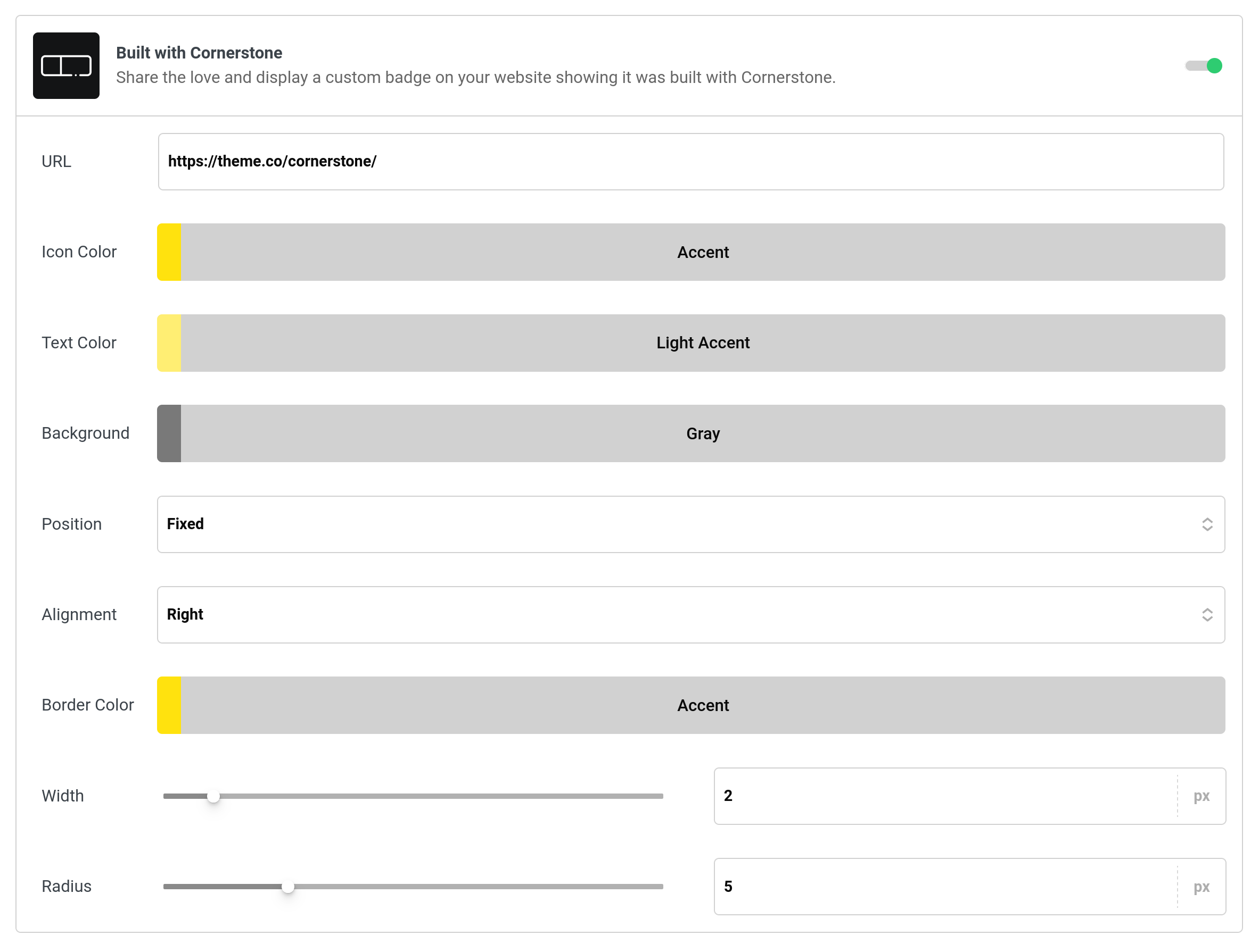 Built with Cornerstone