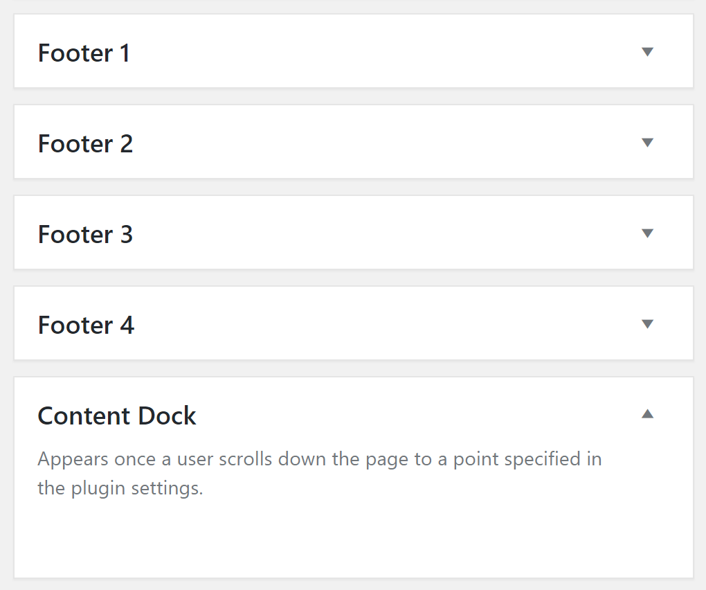 WordPress Widget Sections