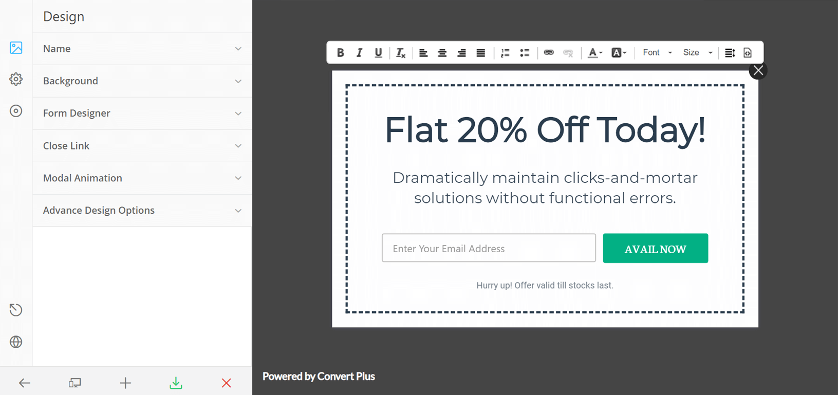 ConvertPlus Modal Designer