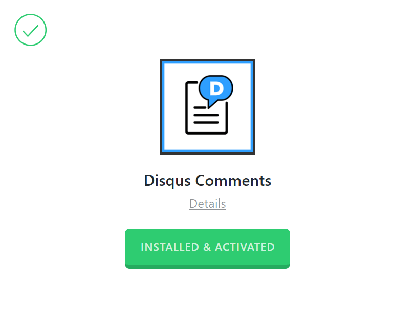 Disqus Activation