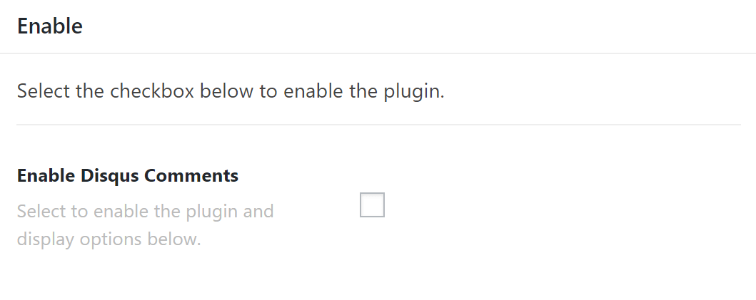 Disqus Enable