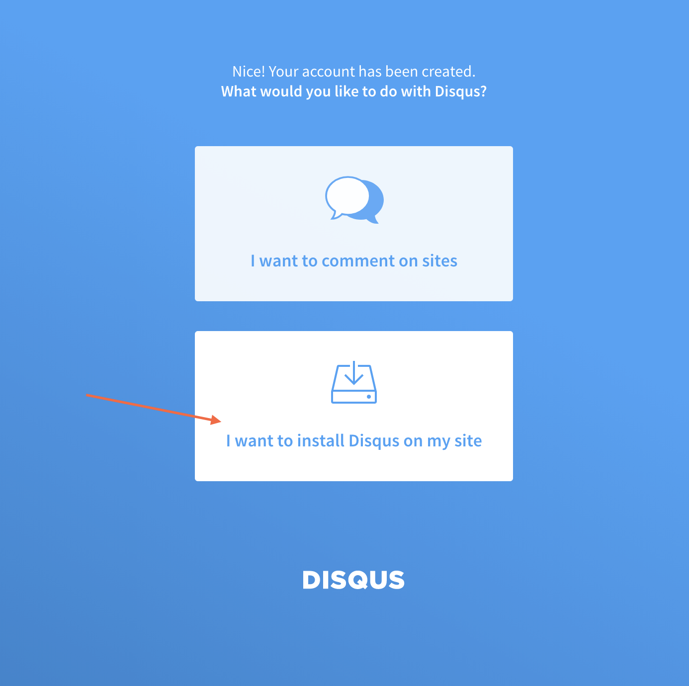 Disqus Install Flow