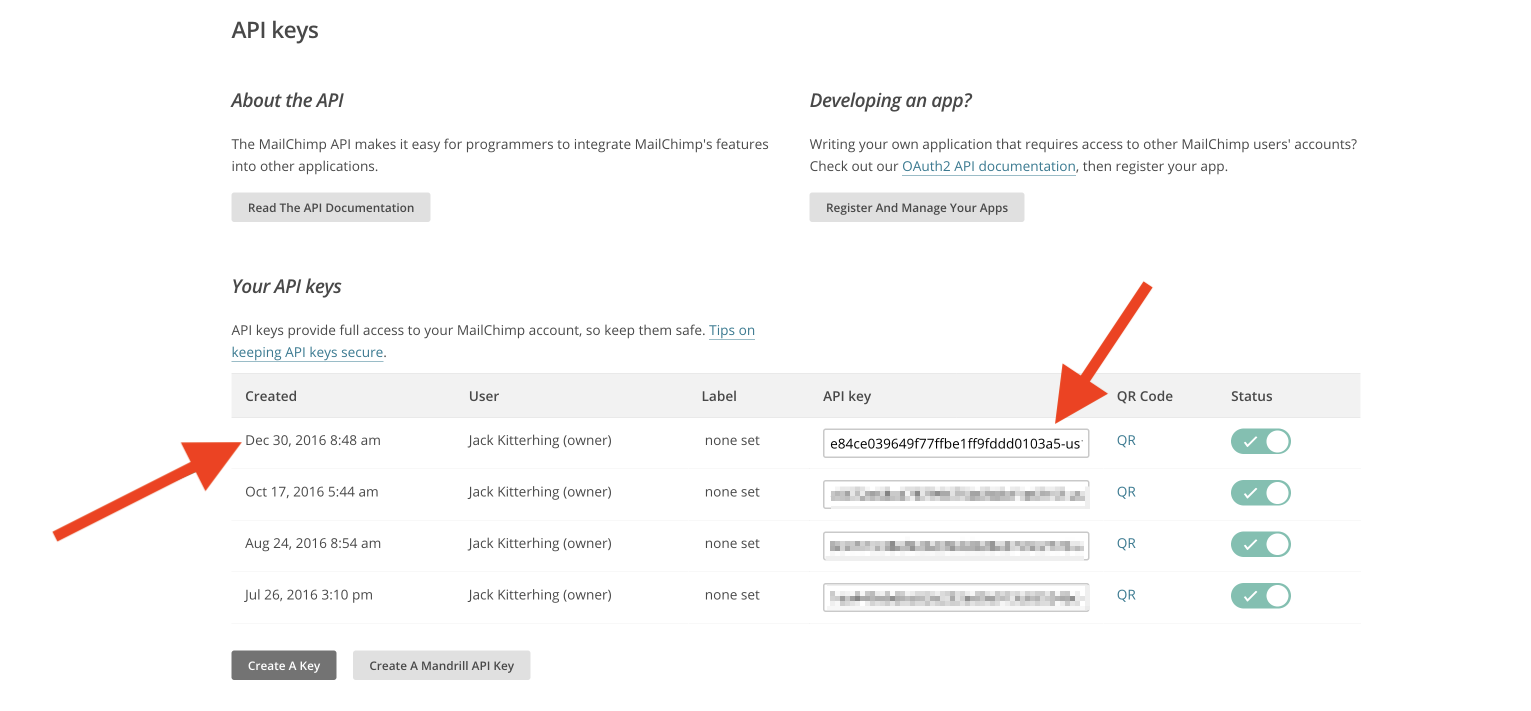 MailChimp Key Overview