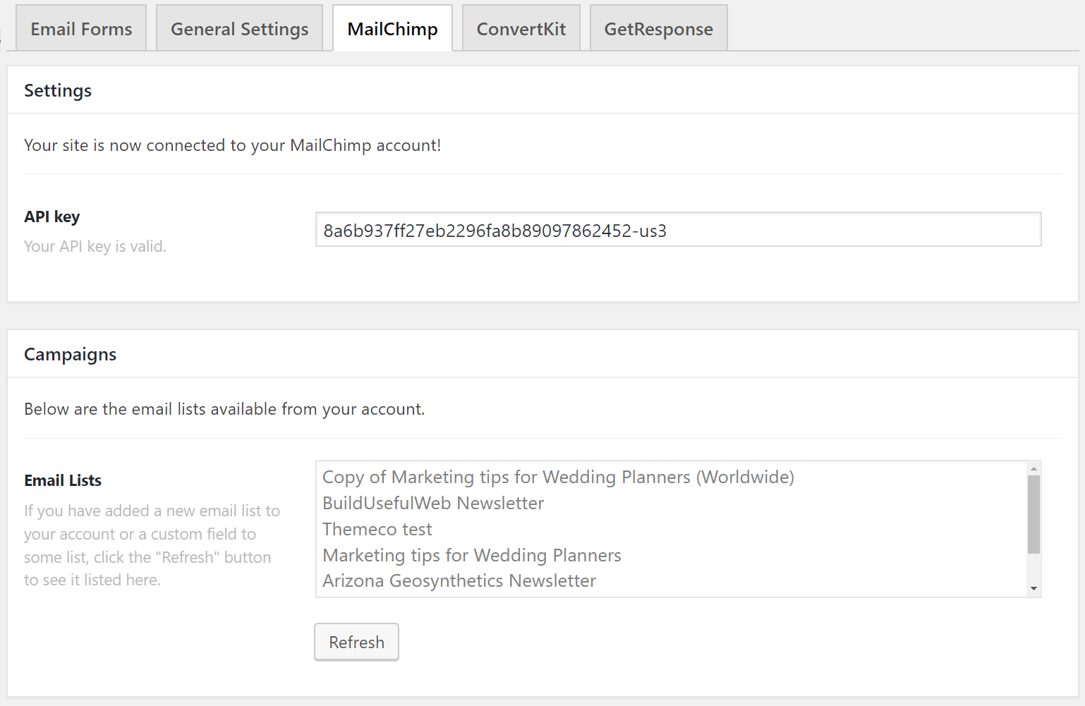 Email Forms MailChimp