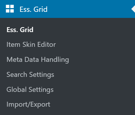 Essential Grid Tab