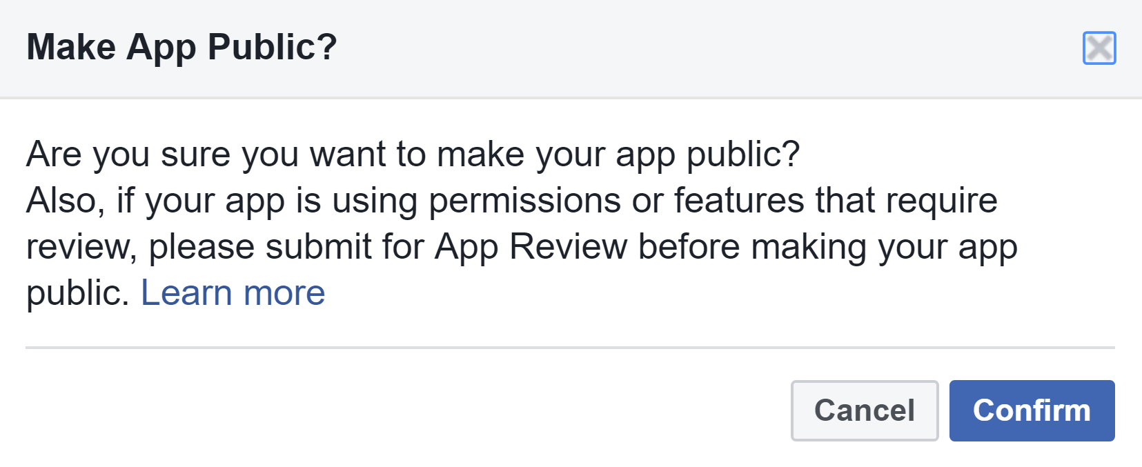Facebook Make App Public