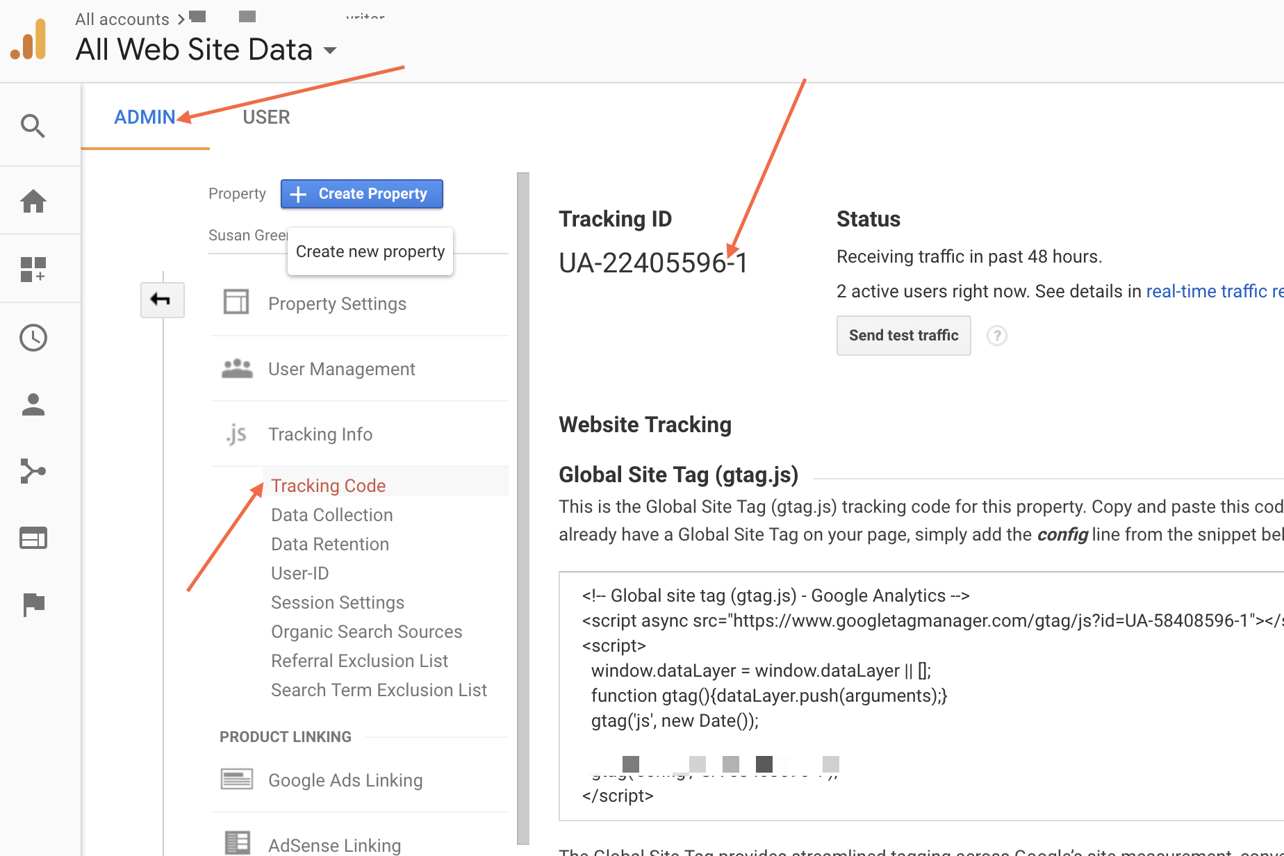 Google Analytics Web Site Data