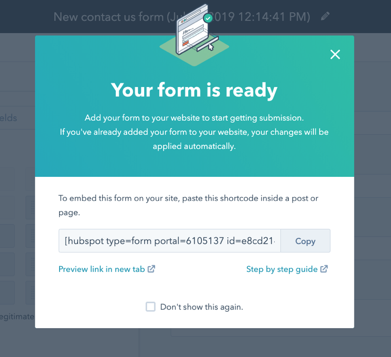 HubSpot Form Shortcode