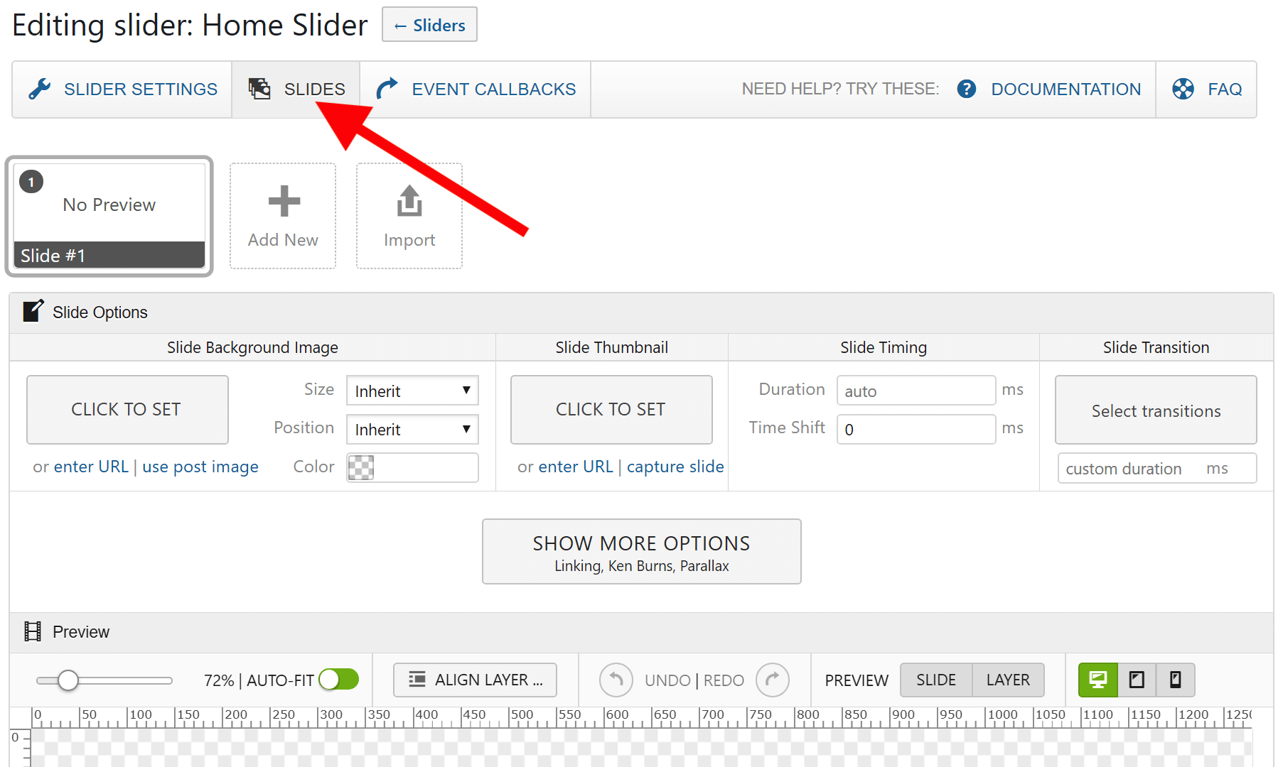 LayerSlider Editing Slider