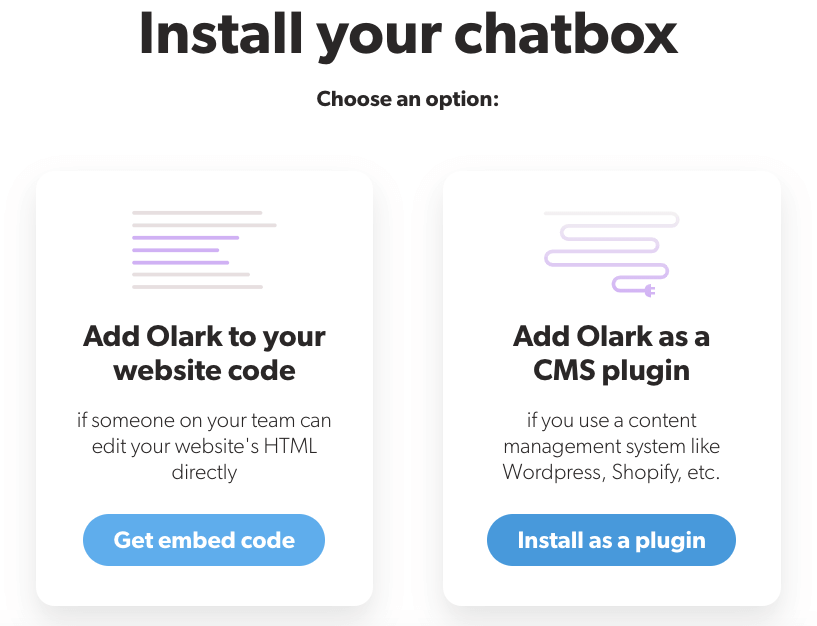 Olark Install your Chatbox