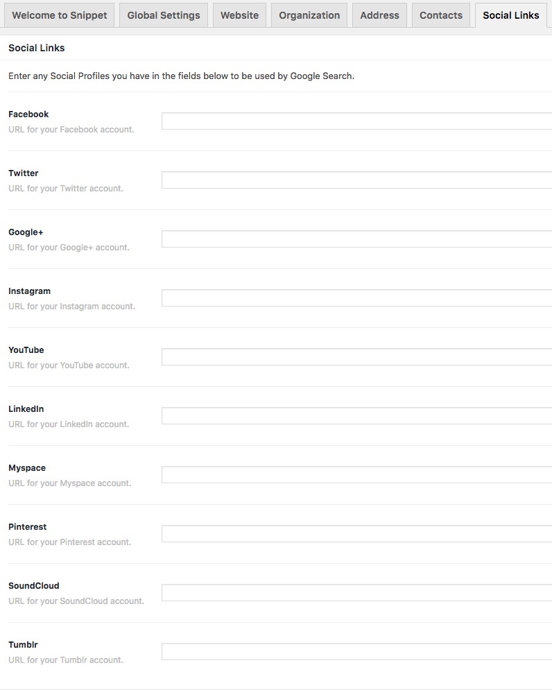 Snippet Social Links