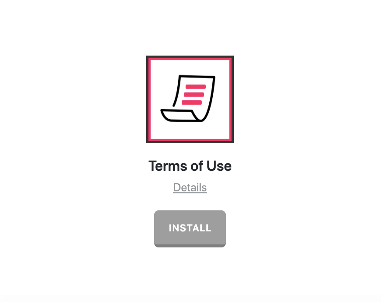 Terms of Use Install