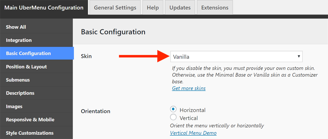 UberMenu Basic Configuration