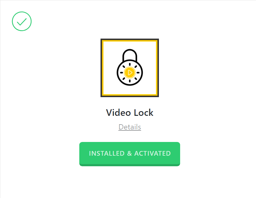 Video Lock Activated