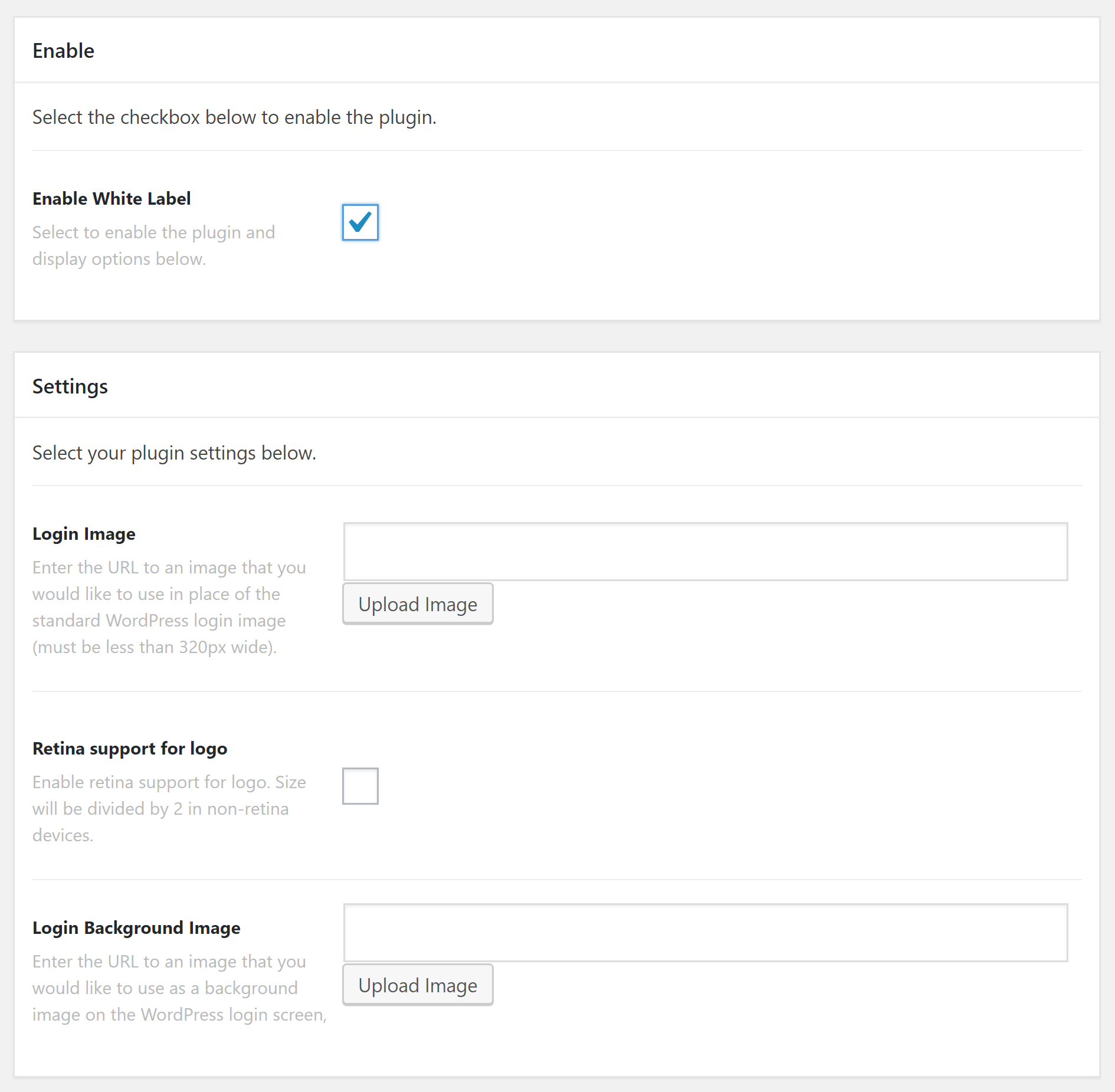 White Label Settings