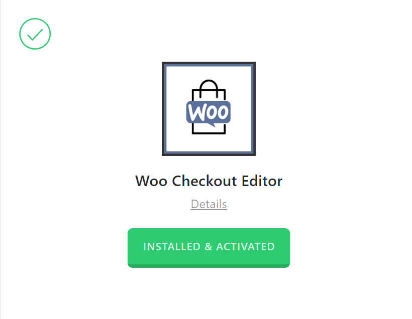 Woo Checkout Editor Activated