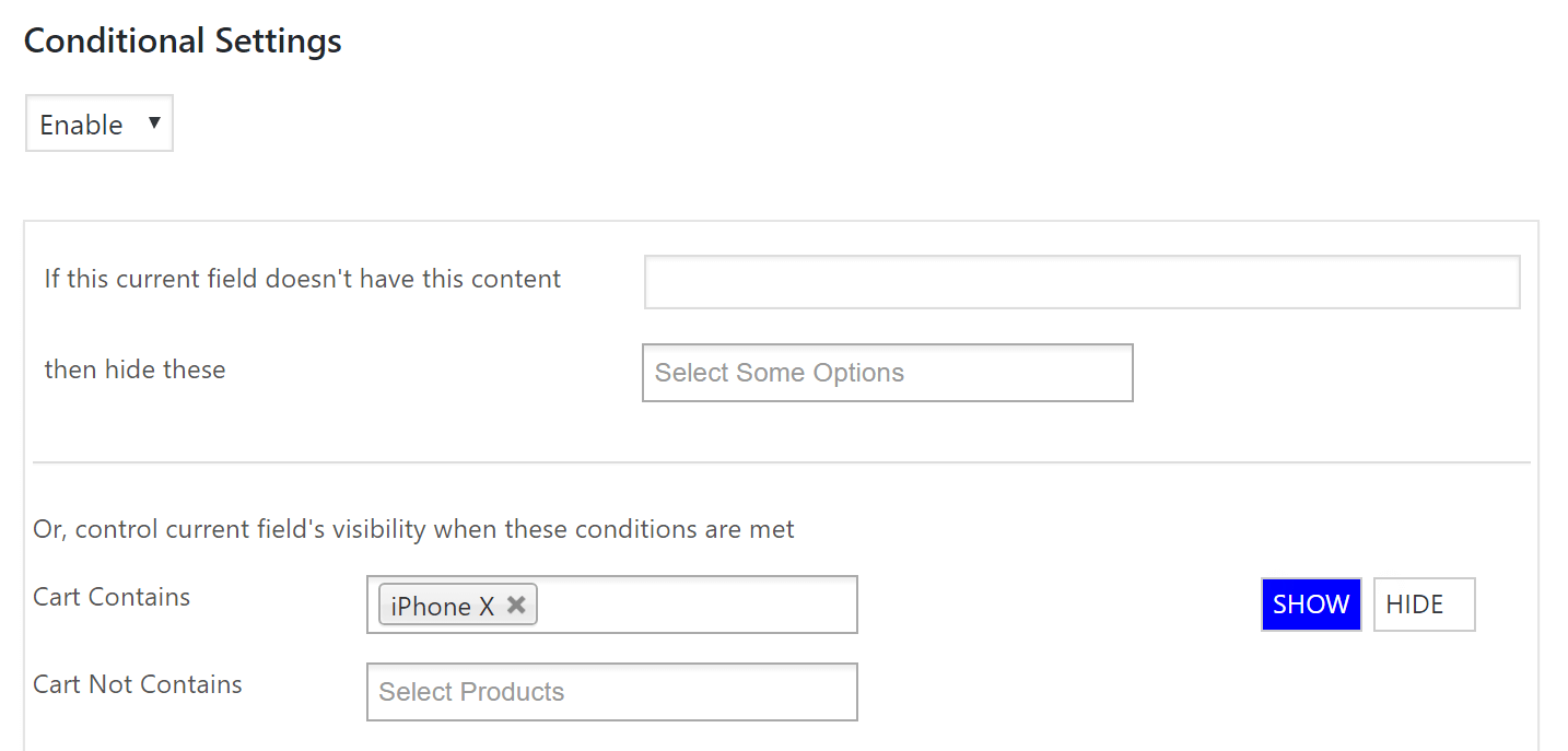 Woo Checkout Editor Conditional Settings