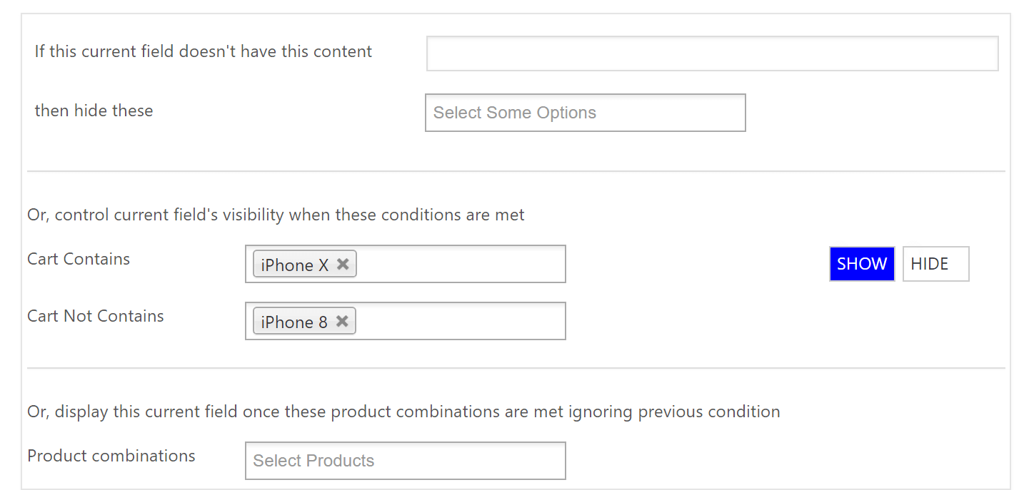 Woo Checkout Editor Conditional Settings