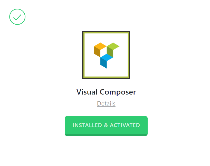 WP Bakery Page Builder Activated