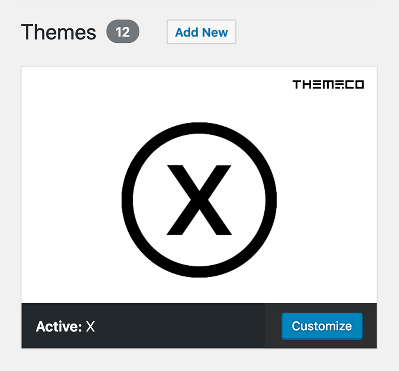 WordPress "Add New" Theme Button