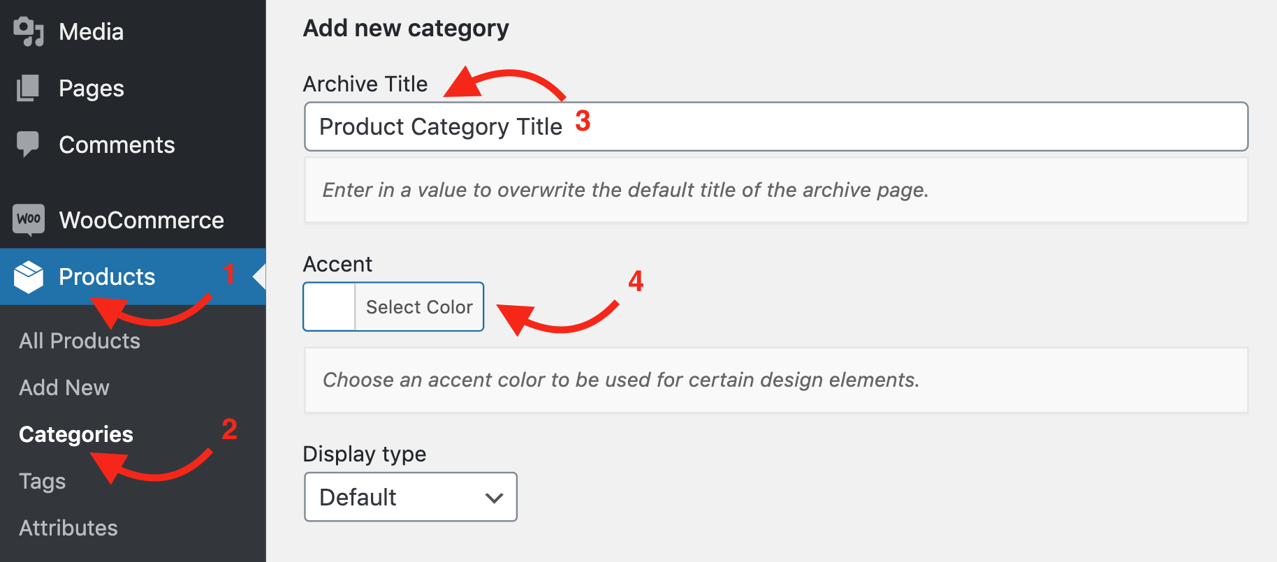 Product Category Settings