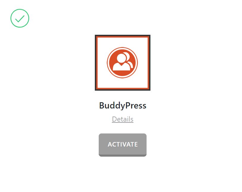 BuddyPress Activate