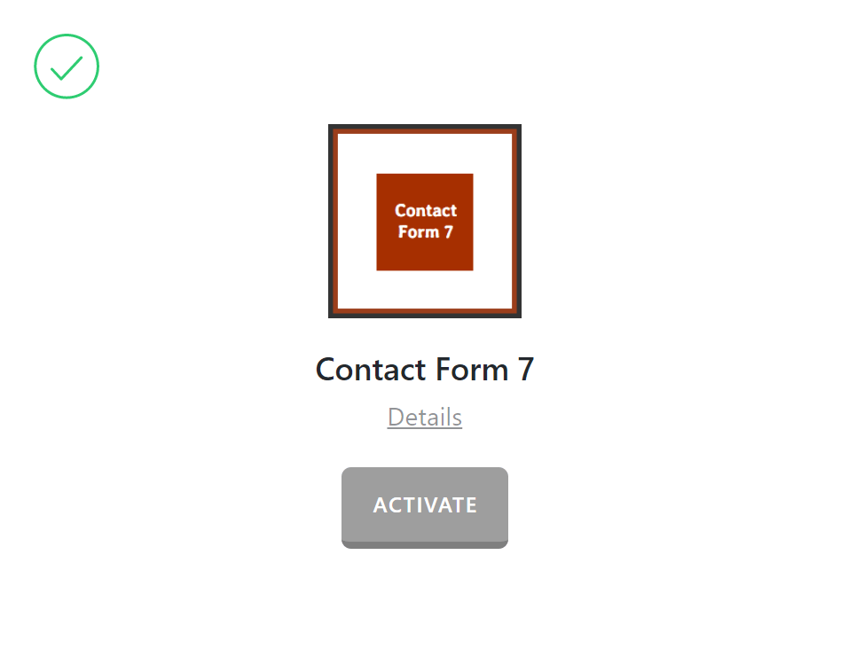 Plugins > Contact Form 7