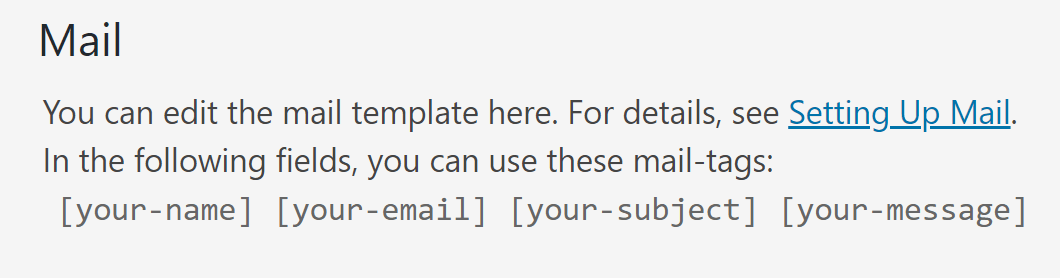 Contact Form 7 Mail Notice