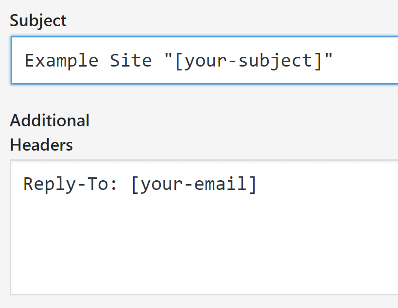 Contact Form 7 Subject Setting Mail